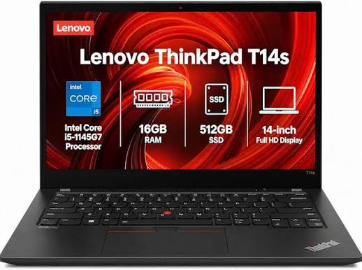 LAPTOP LENOVO THINKPAD T14S GEN 2 Intel Core i5-1135G7 2.4Ghz 4 Nucleos Max. Turbo 4.2Ghz 8MB Smart Cache 16GB DDR4 Disco Sólido 512GB M.2