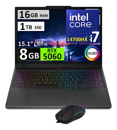 LAPTOP GAMING LENOVO LEGION 5 15IRX10 Intel Core i7-14700HX 16GB (1x 16GB SODIMM DDR5-5600) SSD 1TB