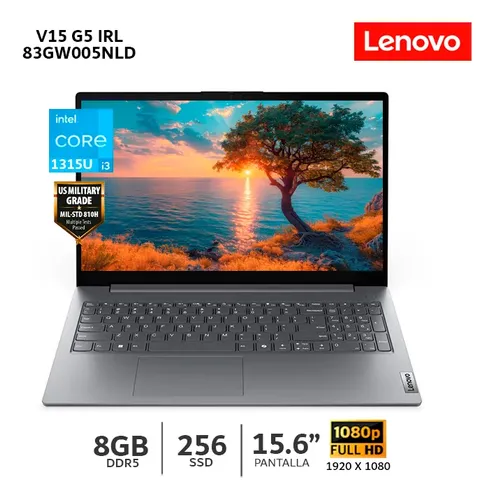 LAPTOP LENOVO V15 G5 INTEL CORE i3 1315U 8GB (1x 8GB) SODIMM DDR5-5200 SSD 256GB