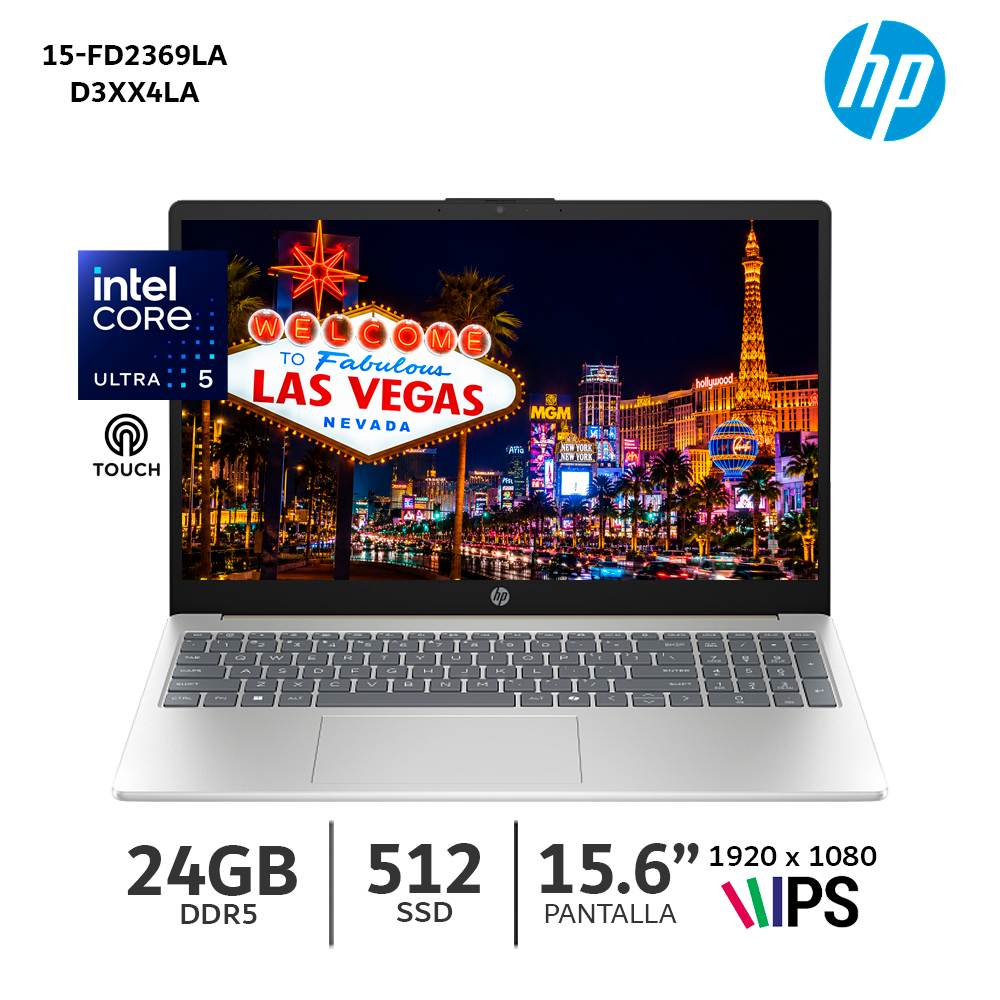 LAPTOP 2-EN-1 HP 15-FD2369LA Intel Core Ultra 5 225U 24 GB DDR5 5600 MHZ (1 x 24 GB) SSD 512GB