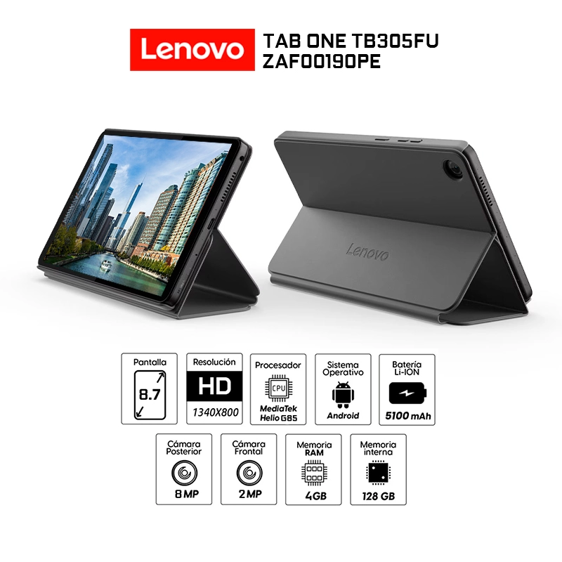 TABLET LENOVO TAB ONE TB305FU MediaTek Helio G85 4GB RAM 128GB Almacenamiento