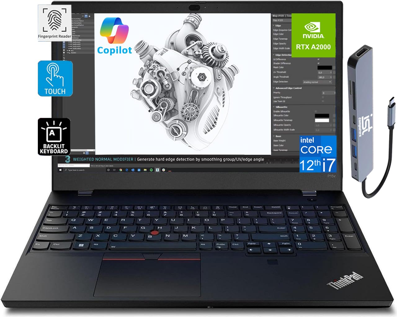 WORKSTATION MOBIL LENOVO THINKPAD P15V GEN 3 Intel Core i7-12800H 2.4Ghz 14 Nucleos 20 Sub Procesadores Max. Turbo 4.8Ghz 24MB Cache 32GB DDR5 Disco Sólido 1.0TB M.2 NvMe